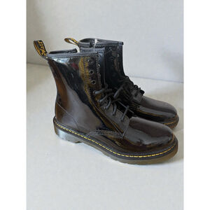 Dr. Doc Martens Boots 1460 Black Patent Leather Youth‎ Size 6 Girls 5 Boys NWOB
